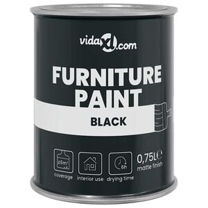 vidaXL Pintura para muebles Negro 0,75 L Impresi&oacute;n en pared