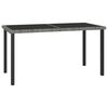 vidaXL Mesa de comedor para jard&iacute;n rat&aacute;n sint&eacute;tico gris 140x70x73 cm