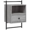 vidaXL Mesita de noche de pared gris Sonoma 40x30x61 cm