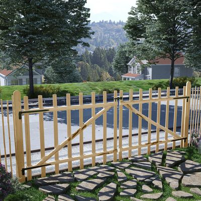 vidaXL Puerta doble para valla 300x120 cm madera de avellano