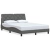 vidaXL Estructura de cama sin colch&oacute;n tela gris oscuro 140x190 cm