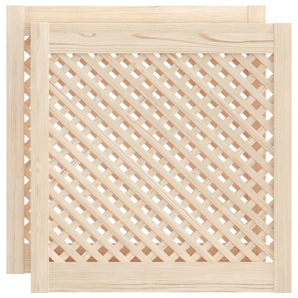 vidaXL Puertas de armario entramado 2 uds madera pino 59,5x61,5 cm