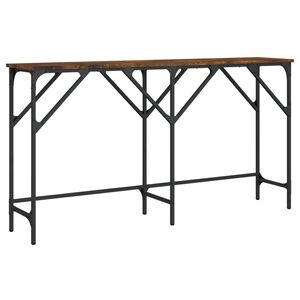 vidaXL Mesa consola madera de ingenier&iacute;a roble ahumado 140x29x75 cm