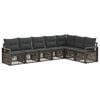 vidaXL Conjunto de sof&aacute;s de jard&iacute;n 7 pcs Gris rat&aacute;n sint&eacute;tico