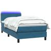 vidaXL Cama box spring con colch&oacute;n terciopelo azul oscuro 90x220 cm