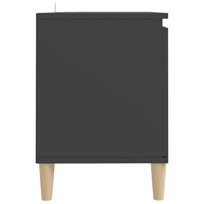 vidaXL Mueble de TV con patas de madera maciza gris 103,5x35x50 cm