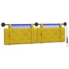 vidaXL Cabecero colgante Con luz LED Amarillo Terciopelo