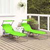vidaXL Tumbona plegable 2 pcs Verde 190 x 57 x 81 cm oxford