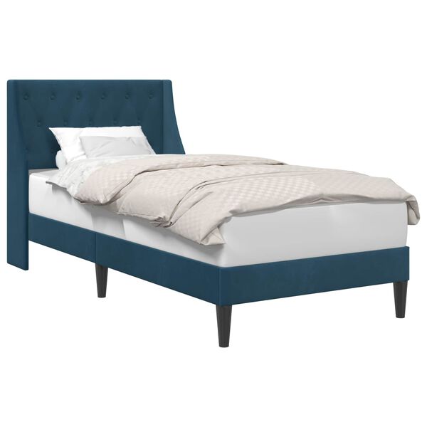 vidaXL Estructura de cama con cabecera Azul 80 x 200 cm Terciopelo