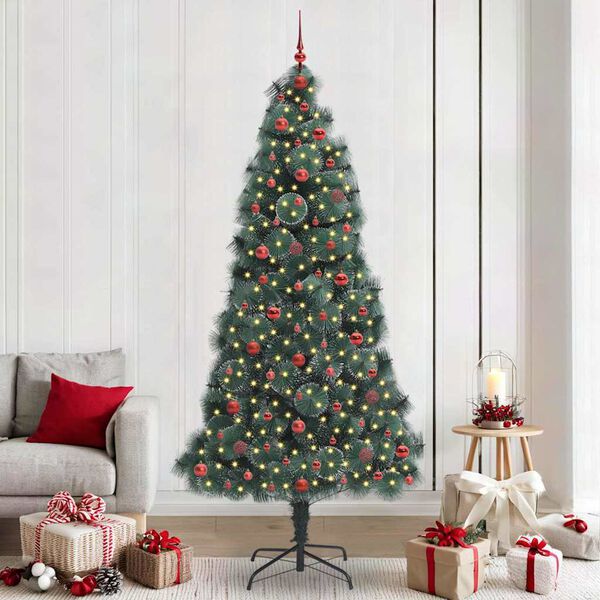 vidaXL &Aacute;rbol de Navidad artificial preiluminado con juego de bolas PET