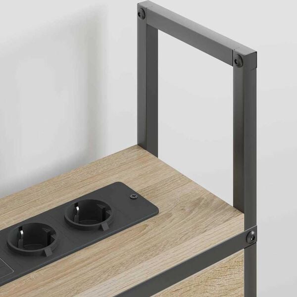 vidaXL Cabecero de Almacenamiento con Estaci&oacute;n de Carga Roble Sonoma