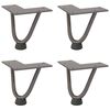 vidaXL Patas de horquilla para mesa de centro (4 unidades, acero natural, 10 cm, acero macizo)