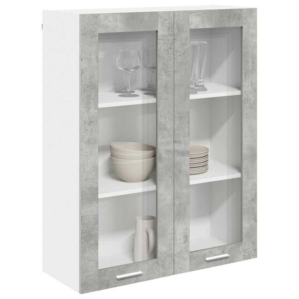 vidaXL Mueble colgante con puerta Gris Concreto 80 x 31 x 100 cm