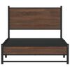 vidaXL Estructura de cama sin colch&oacute;n metal marr&oacute;n roble 100x200 cm