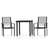vidaXL Juego de comedor de jard&iacute;n 3 piezas negro