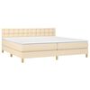 vidaXL Cama box spring con colch&oacute;n tela color crema 200x200 cm