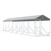 vidaXL Perrera de exterior con toldo acero galvanizado plata 2x14x2,5m