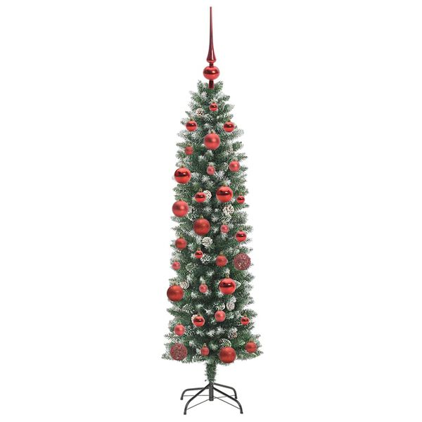 vidaXL Árbol Navideño Artificial Delgado con 150 LED verde y 150 cm