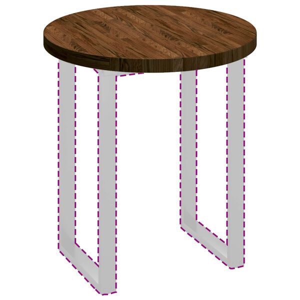 vidaXL Encimera Marr&oacute;n Oscuro &Oslash; 70 x 4 cm Madera de Roble S&oacute;lido