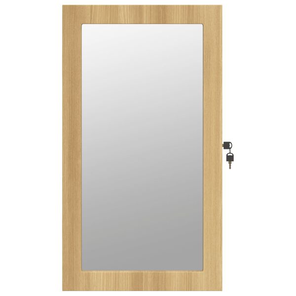 vidaXL Espejo con joyero y luces LED para pared