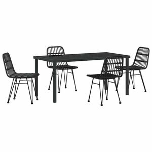 vidaXL Conjunto de Comedor de Jard&iacute;n 5 pcs Negro