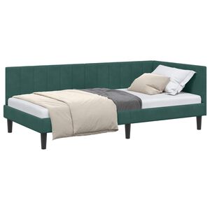 vidaXL Estructura de cama en esquina Verde oscuro 90 cm x 200 cm