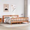 vidaXL Estructura cama con cabecero madera pino marrón cera 200x200 cm