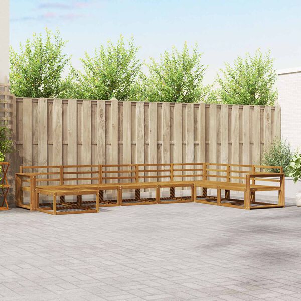 vidaXL Conjunto de sof&aacute;s de exterior 8 pcs Natural