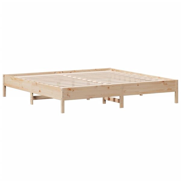 vidaXL Estructura de cama sin colch&oacute;n madera maciza de pino 200x200 cm