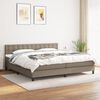 vidaXL Cama box spring con colch&oacute;n tela gris taupe 200x200 cm