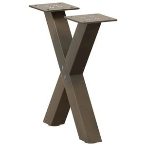 vidaXL Patas para mesa de centro en forma de X (2 unidades, acero natural, 40 x 30-31 cm)
