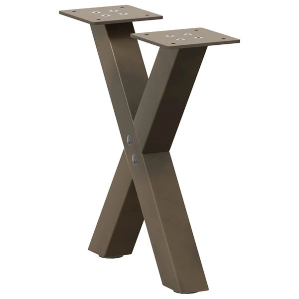 vidaXL Patas para mesa de centro en forma de X (2 unidades, acero natural, 40 x 30-31 cm)