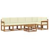 vidaXL Conjunto de sof&aacute;s de exterior 7 uds. Natural y Crema
