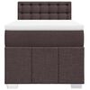 vidaXL Cama box spring con colch&oacute;n tela marr&oacute;n oscuro 90x200 cm