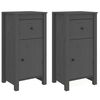 vidaXL Aparadores 2 uds madera maciza de pino gris 40x35x80 cm