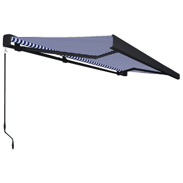 vidaXL Toldo de carrete manual azul y blanco 500x300 cm