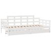 vidaXL Sof&aacute; cama con cajones madera maciza de pino blanca 90x190 cm
