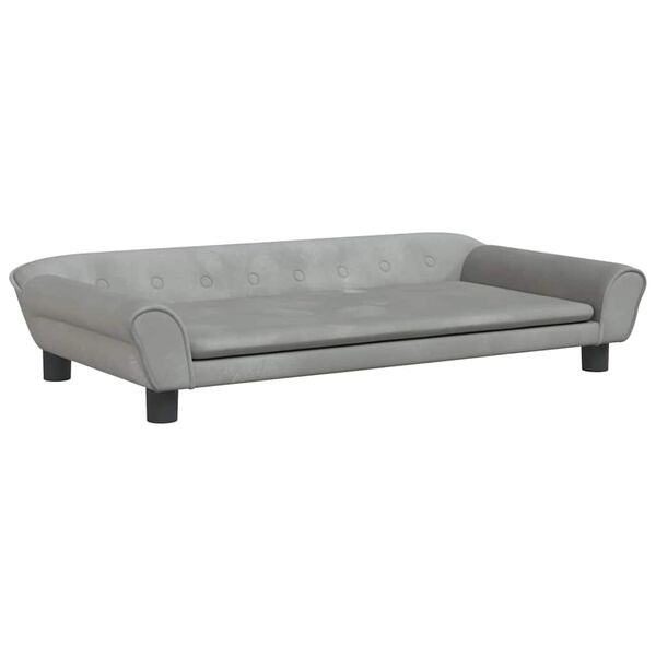 vidaXL Cama para perros de terciopelo gris claro 100x50x21 cm