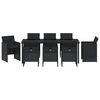 vidaXL Conjunto de Comedor de Jard&iacute;n 9 pcs Negro rat&aacute;n sint&eacute;tico