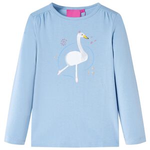 Camiseta infantil de manga larga azul claro 104
