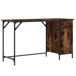 vidaXL Escritorio ordenador madera ingenier&iacute;a roble humo 131x48x75 cm