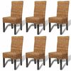 vidaXL Sillas de comedor 6 unidades madera maciza de mango y abac&aacute;