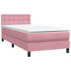 vidaXL Cama box spring con colch&oacute;n terciopelo rosa 100x210 cm