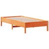 vidaXL Estructura de cama sin colch&oacute;n madera maciza marr&oacute;n 75x190 cm
