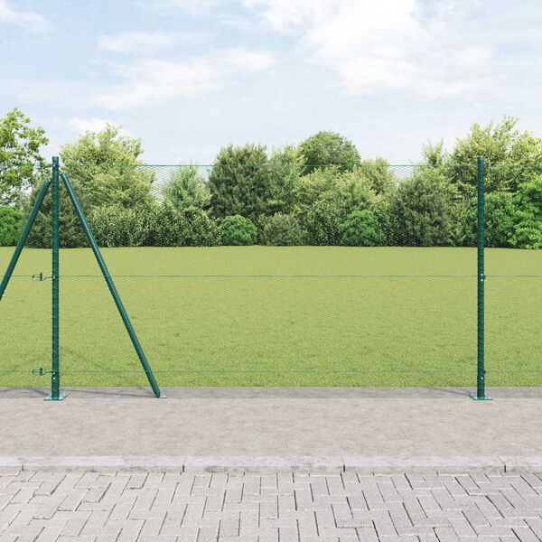 vidaXL Poste de Valla Verde 50 x 1,2 m (malla de 13 mm) Acero y PVC