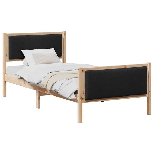 vidaXL Estructura de cama con cabecera Negro 100 x 200 cm tela
