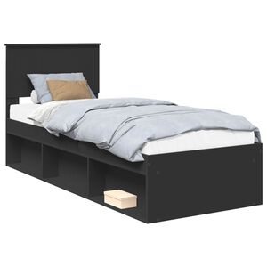 vidaXL Estructura de cama Negro 75 x 190 cm Madera de pino macizo