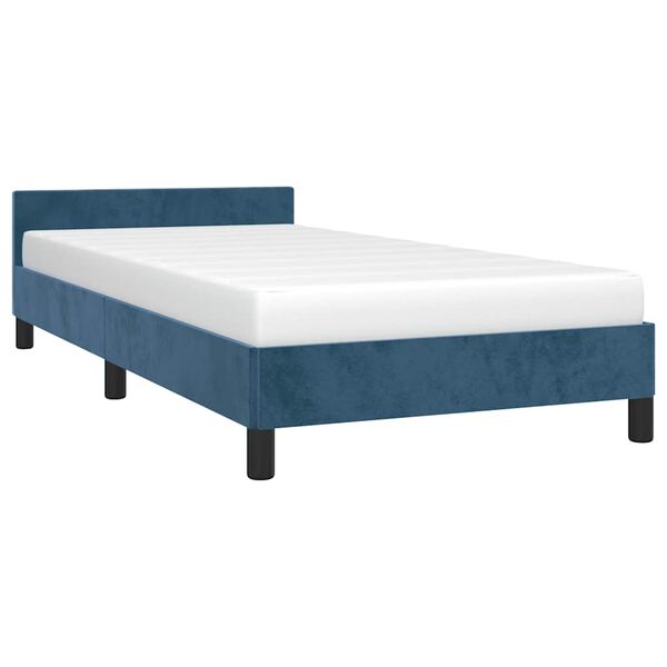 vidaXL Estructura de cama sin colchón terciopelo azul oscuro 90x200 cm