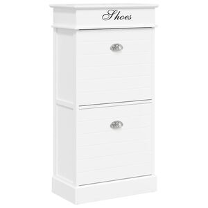 vidaXL Zapatero de madera de Paulownia blanco 50x28x98 cm