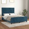 vidaXL Estructura de cama sin colch&oacute;n terciopelo azul oscuro 140x200cm